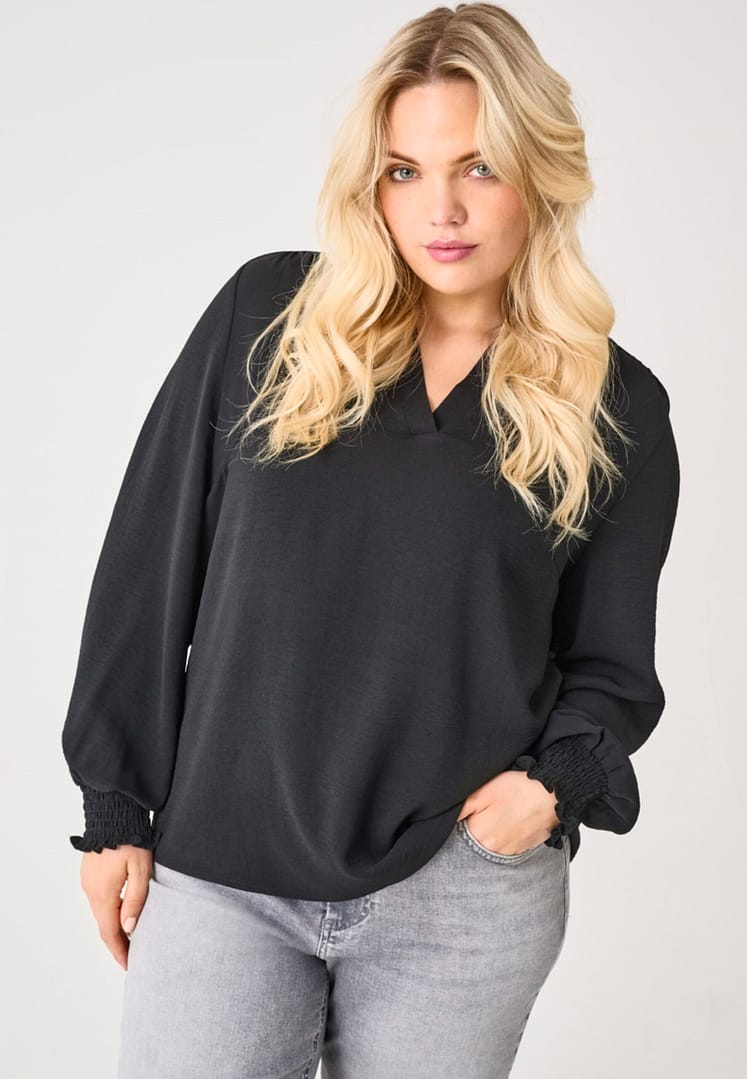 CARMETTA LIFE V-NECK LS TOP WVN NOOS - Afbeelding 4