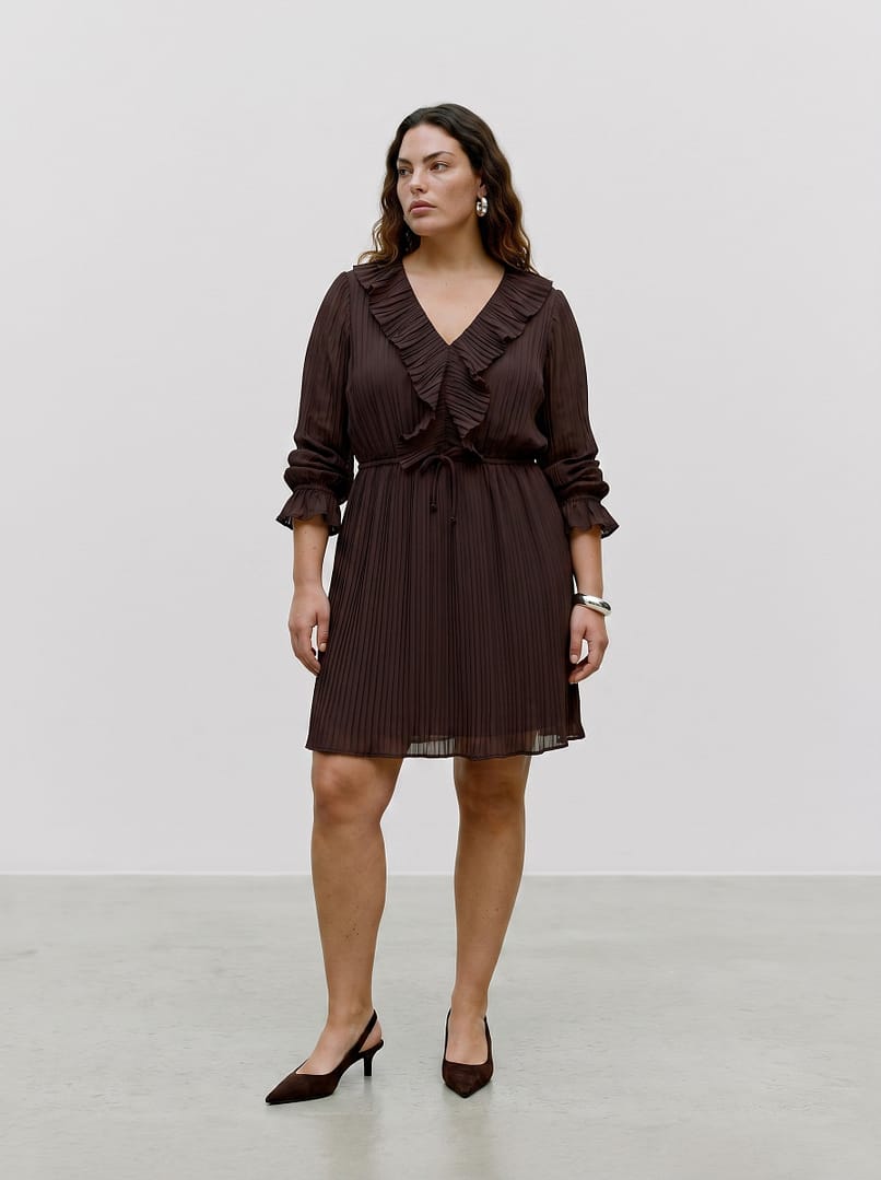 VMCDORA LS FRILL DRESS WVN NOOS CUR - Afbeelding 2