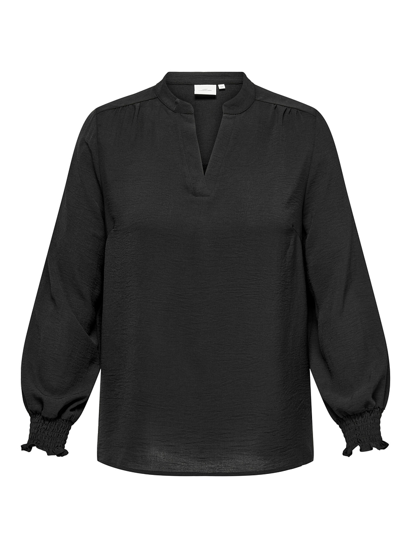 CARMETTA LIFE V-NECK LS TOP WVN NOOS