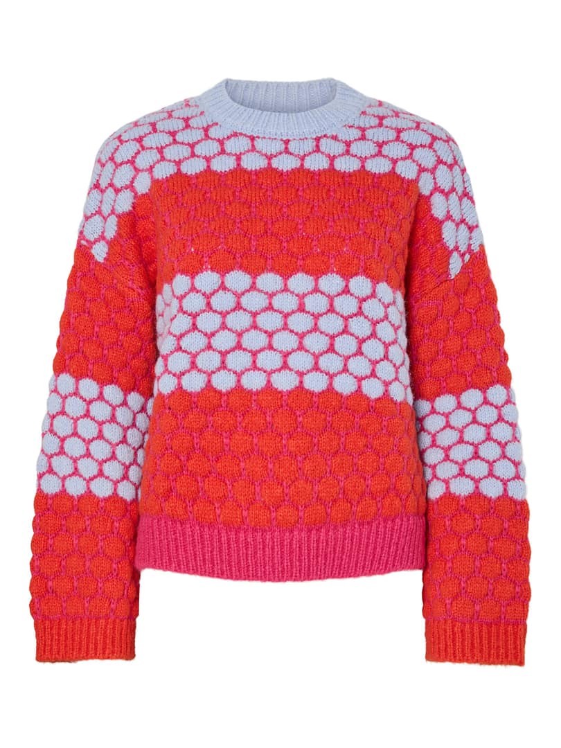 PCJANEL LS O-NECK KNIT QX BC