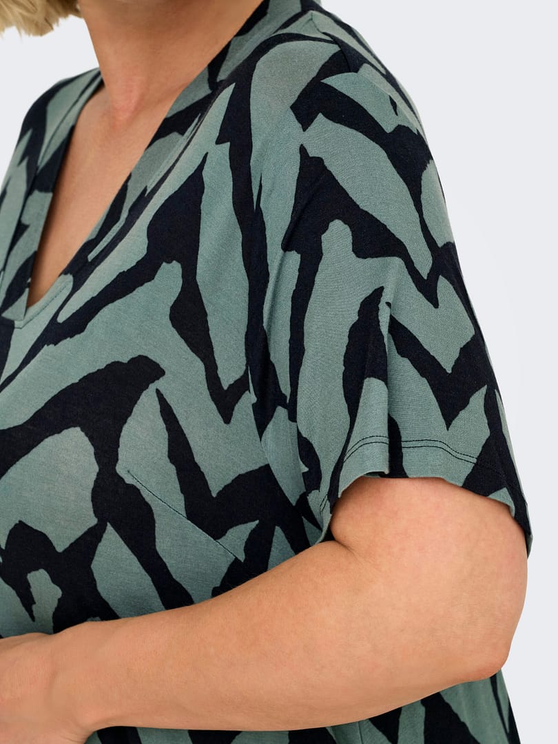 CARFYRLA LIFE S/S V-NCK BLK AOP DRE NOOS - Afbeelding 6