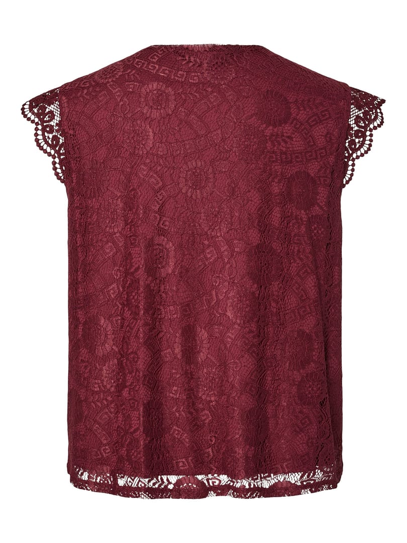 PCOLLINE SL LACE V-NECK TOP WVN NOOS QX - Afbeelding 2