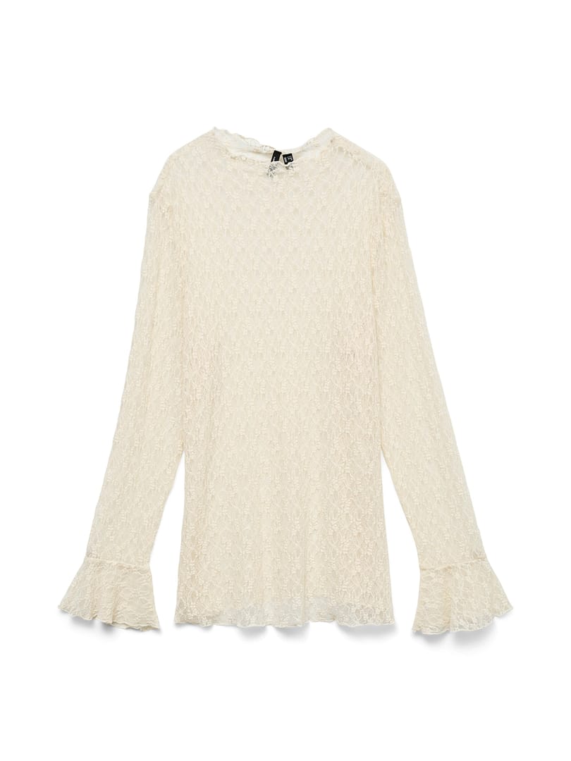 VMCEVA BELL SLEEVE HIGHNECK LACE TO CUR