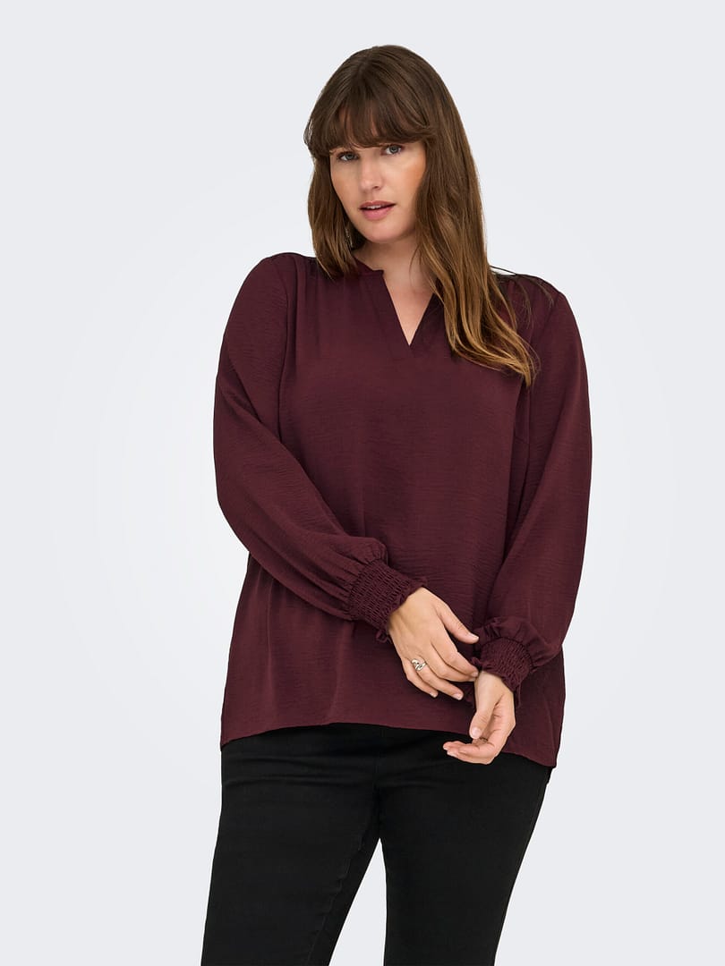 CARMETTA LIFE V-NECK LS TOP WVN NOOS - Afbeelding 4