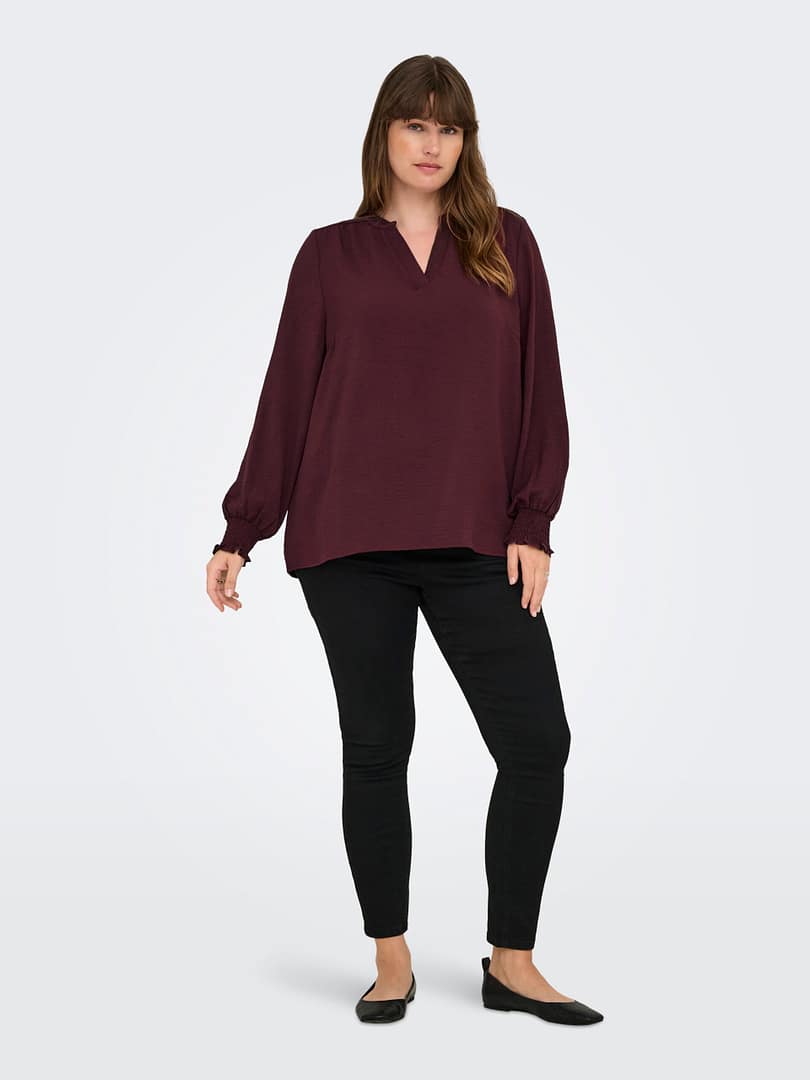 CARMETTA LIFE V-NECK LS TOP WVN NOOS - Afbeelding 3