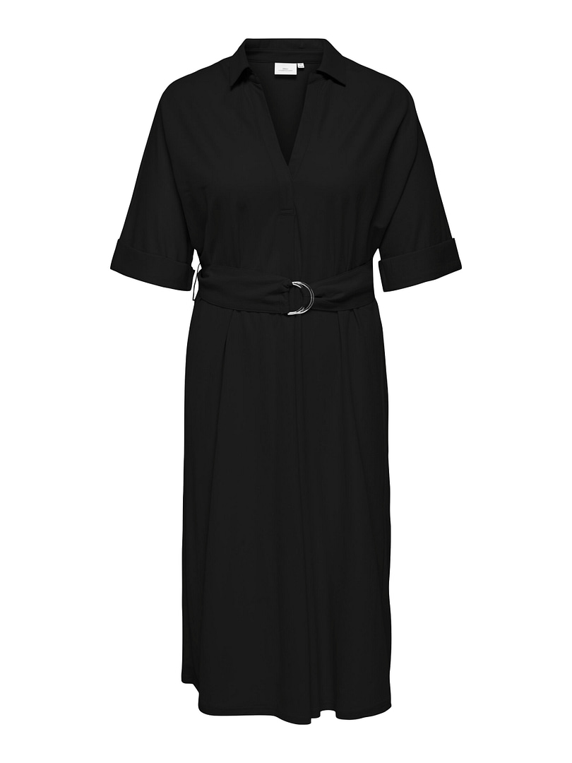 CARJOLLY 2/4 SLEEVE BLK DRESS JRS