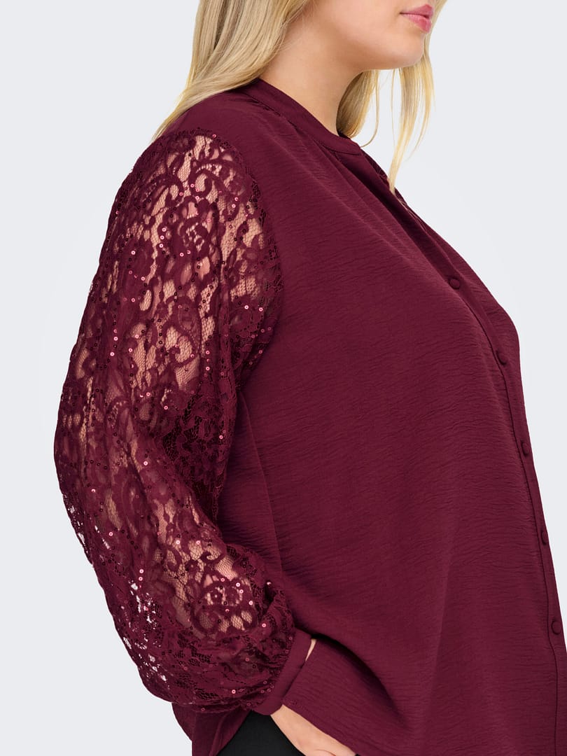 CARKAMMY LIFE LS V-NECK LACE SHIRT WVN - Afbeelding 4