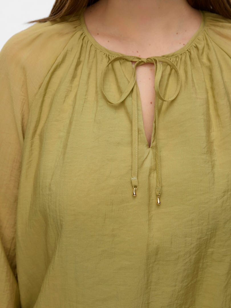 VMKEHLANI LS V-NECK RUFFLE TOP WVN CUR - Afbeelding 5