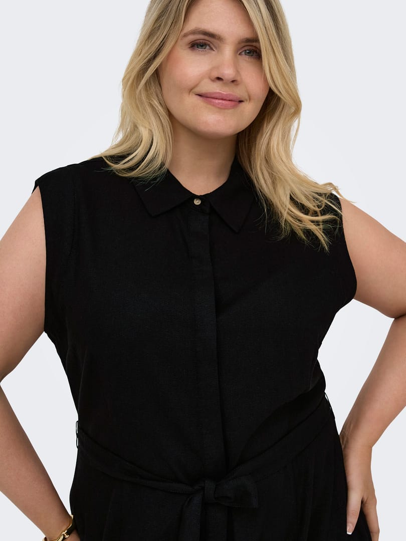 CARGOA SL LINEN BL SHIRT DRESS CC - Afbeelding 4