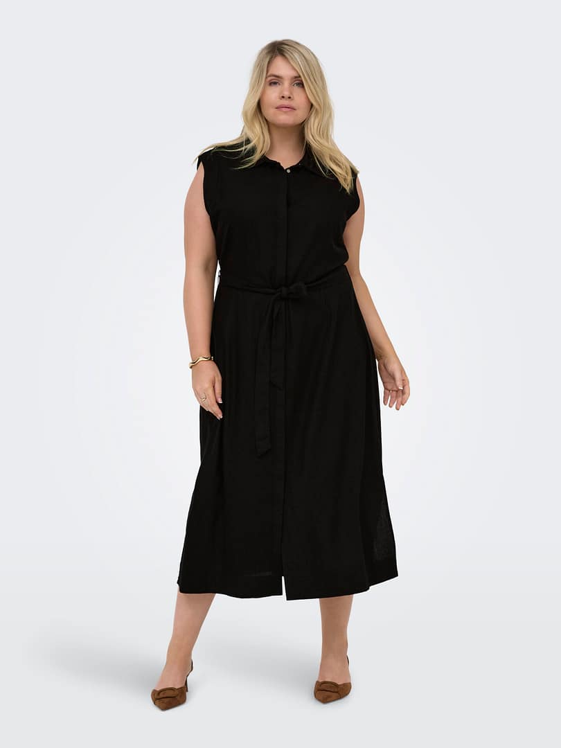 CARGOA SL LINEN BL SHIRT DRESS CC - Afbeelding 5