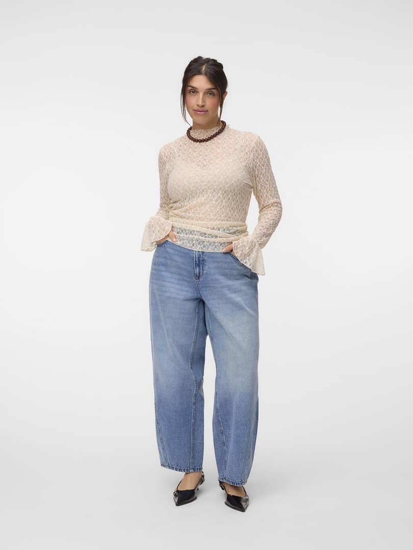 VMCEVA BELL SLEEVE HIGHNECK LACE TO CUR - Afbeelding 2
