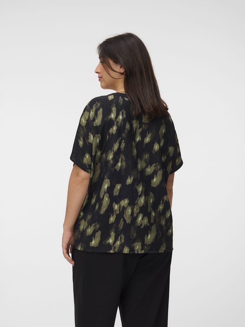 VMCLANINI S/S V-NECK TOP WVN BTQ CUR - Afbeelding 2