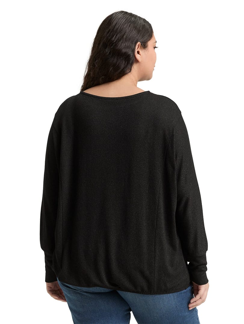 Plus size – loose fit long-sleeved shirt with glitter effect - Afbeelding 4