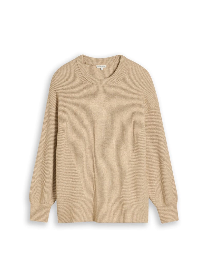 Plus Size - oversized knitted jumper with a round neckline