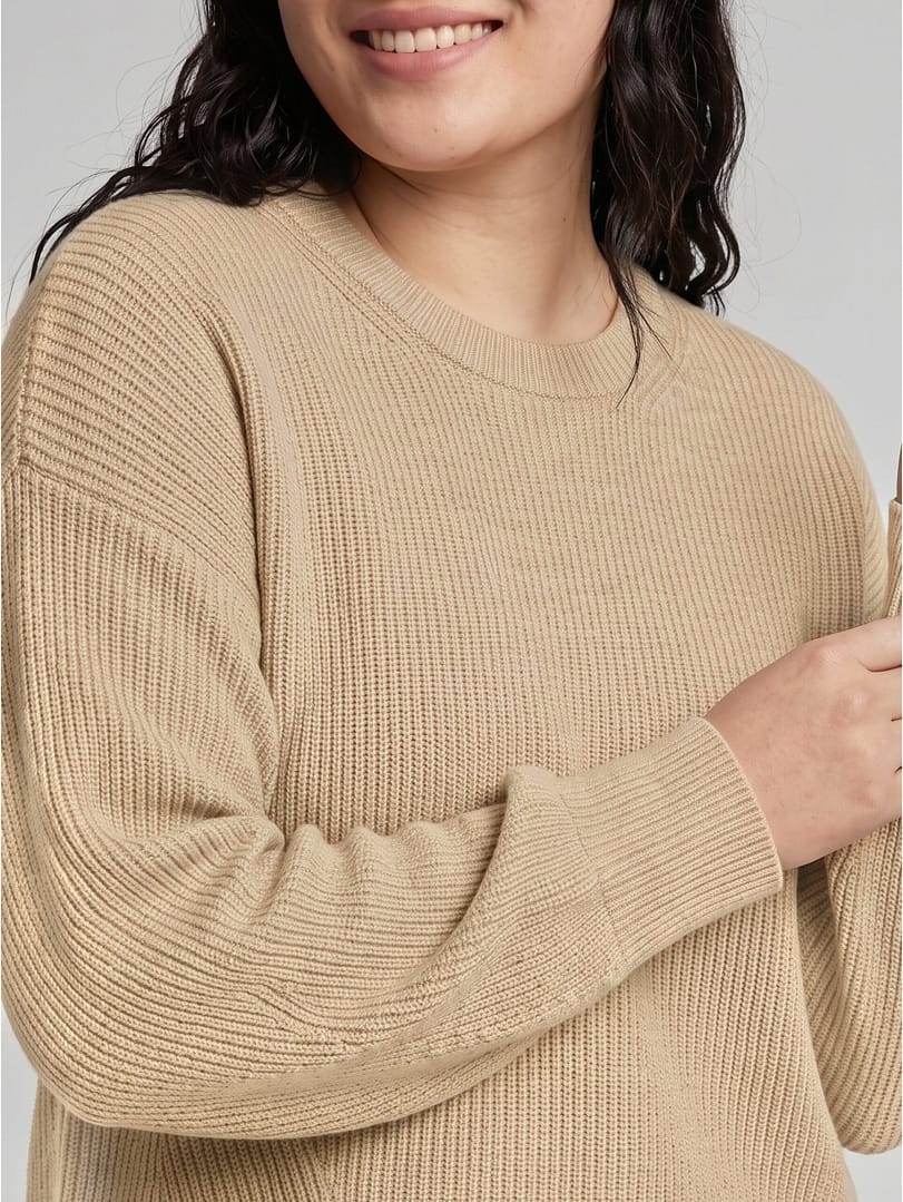 Plus Size - oversized knitted jumper with a round neckline - Afbeelding 6