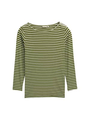 Plus Size - Long sleeve shirt with stripe pattern