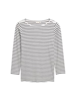 Plus Size - Long sleeve shirt with stripe pattern