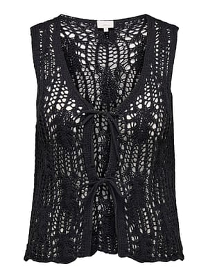 CARLIZZY LIFE SL CROCHET TIE VEST KNT