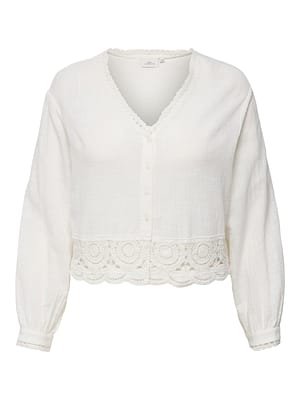 CARNADIA LS V-NECK MIX TOP WVN