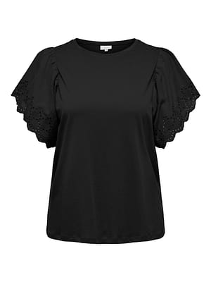 CARHELENA SS O-NECK EMB. TEE JRS