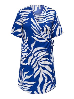 CARHELEN LIFE 2/4 BLK WRAP DRESS AOP BS