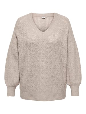 CARLUCILLA LS GLITTER V-NECK KNT