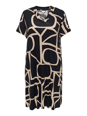 CARFYRLA LIFE S/S V-NCK BLK AOP DRE NOOS