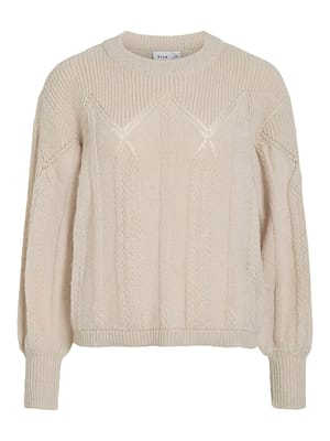 VITULI O-NECK L/S DETAIL KNIT TOP/R