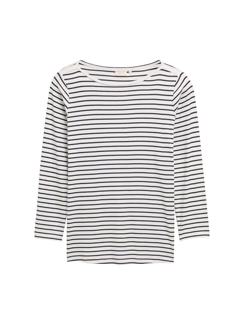 Plus Size - Long sleeve shirt with stripe pattern