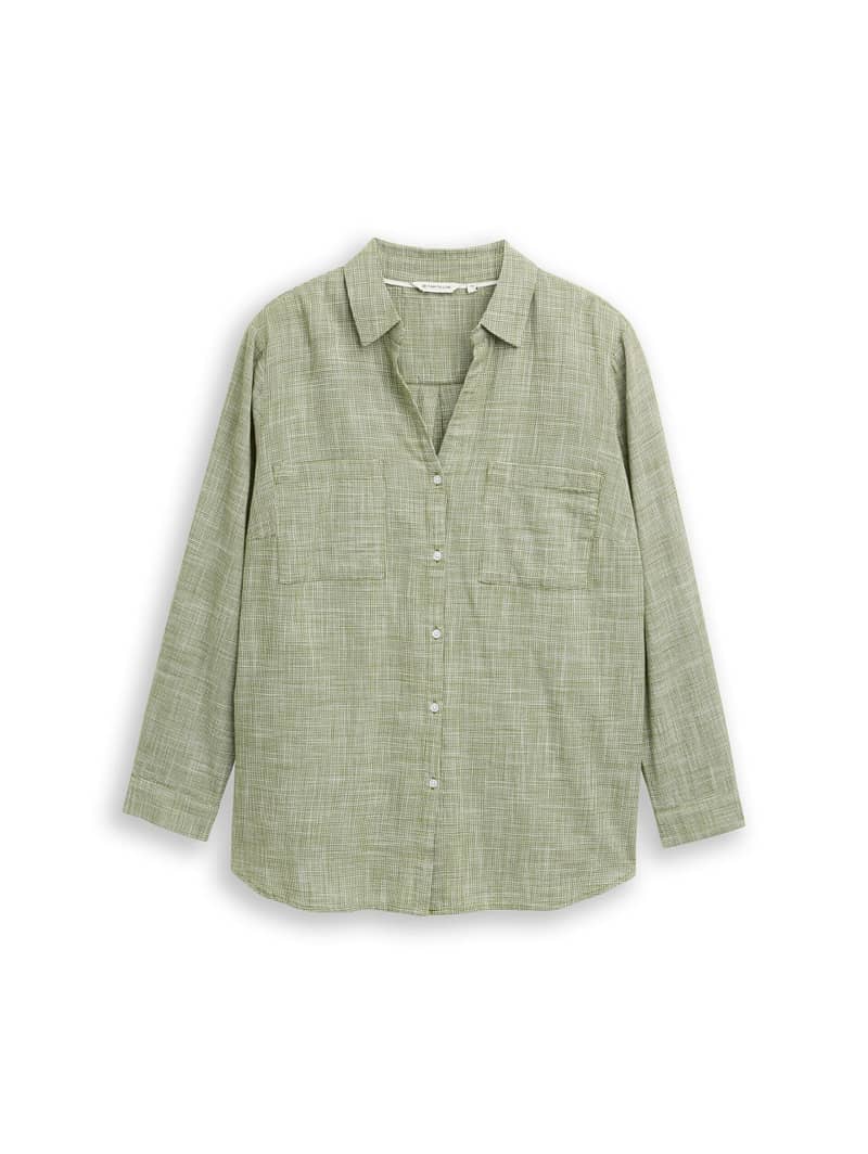 Plus Size - Blouse with breast pockets