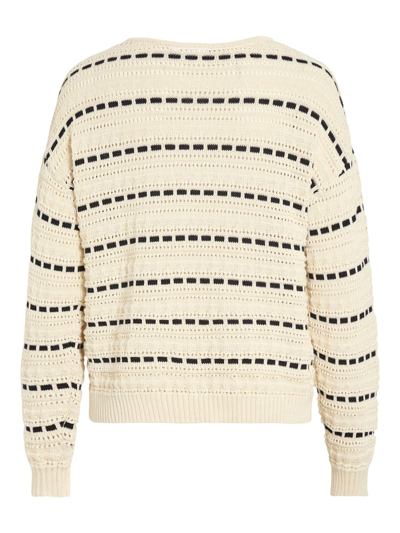 VIMARIAN O-NECK POINTELLE STRIPE KNIT/R - Afbeelding 2