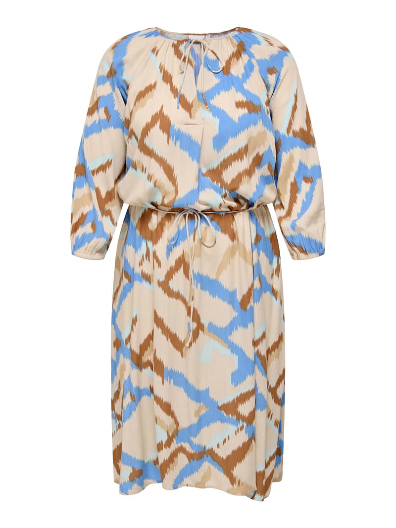 CARROWA LIFE 3/4 V-NECK CALF DRESS AOP