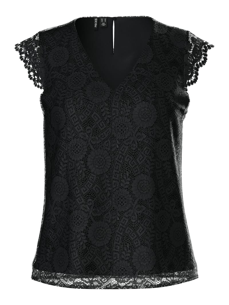 PCOLLINE SL LACE V-NECK TOP WVN NOOS QX