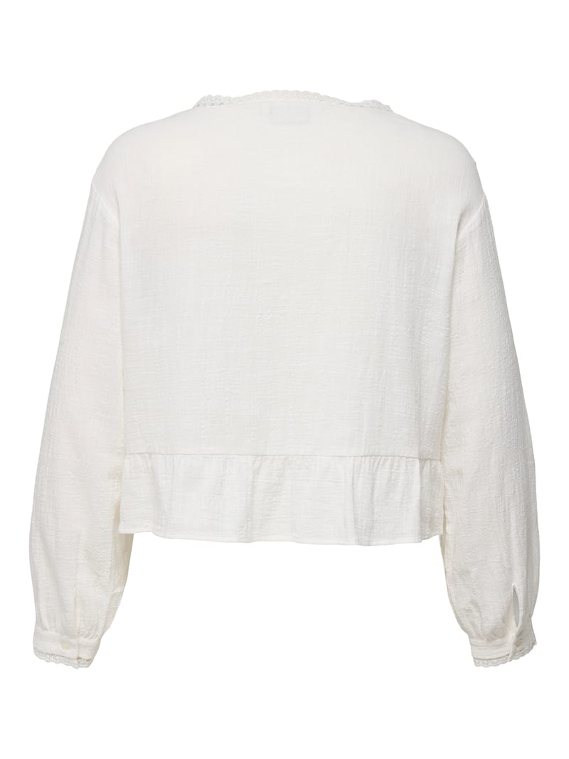CARNADIA LS V-NECK MIX TOP WVN - Afbeelding 2