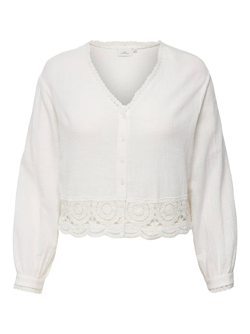 CARNADIA LS V-NECK MIX TOP WVN