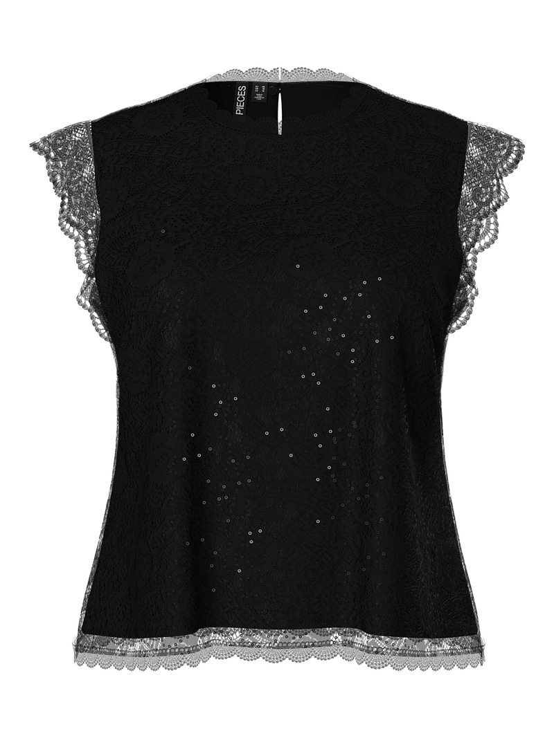 PCOLLINE SL LACE SEQUINS TOP NOOS QX