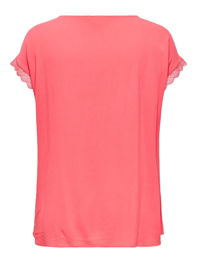 CARJASMINA S/S V-NECK LACE TOP WVN - Afbeelding 2