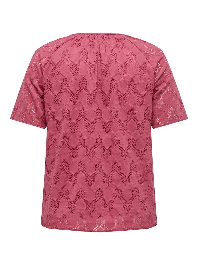 CARCLEANOR SS V-NECK TOP WVN - Afbeelding 2