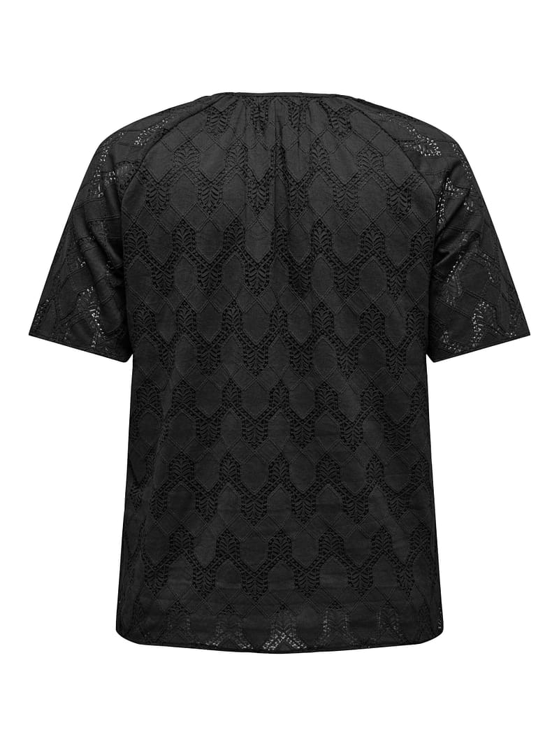 CARCLEANOR SS V-NECK TOP WVN - Afbeelding 2