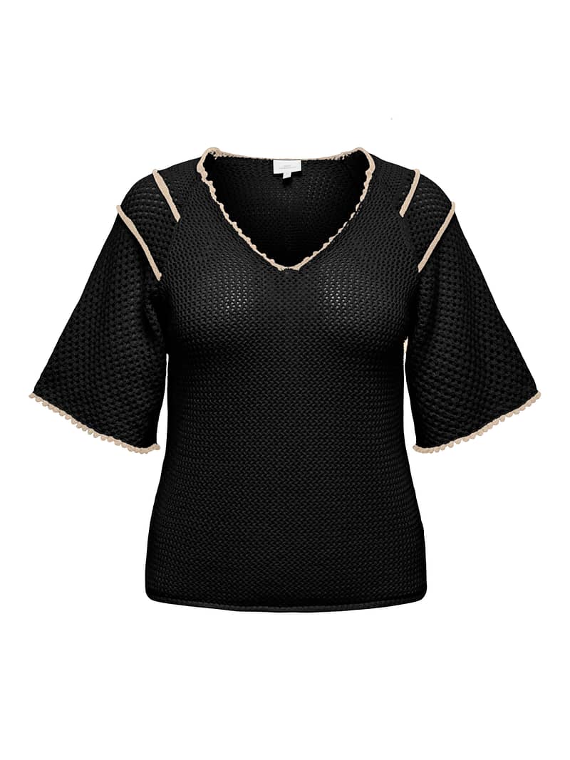 CARLUCIE LIFE SS V-NECK TOP KNT