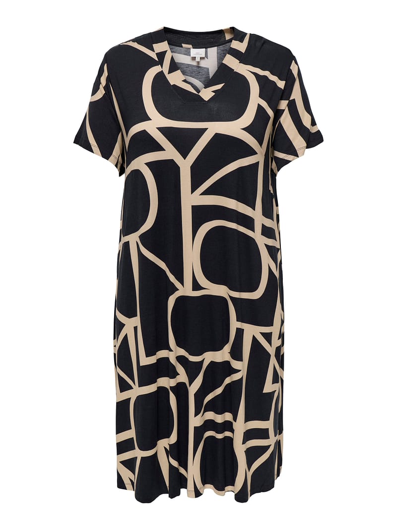 CARFYRLA LIFE S/S V-NCK BLK AOP DRE NOOS