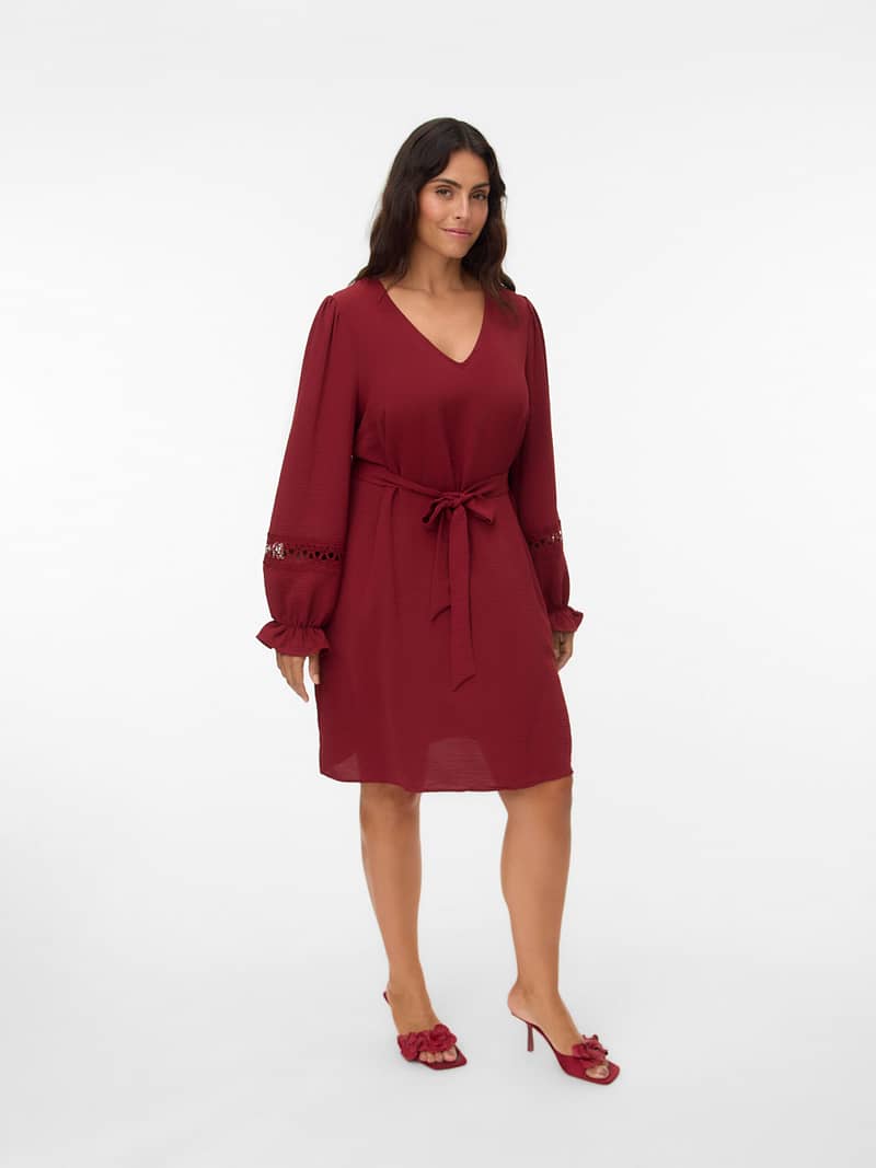 VMCALVA LACE LS SHORT DRESS WVN BOO CUR - Afbeelding 2