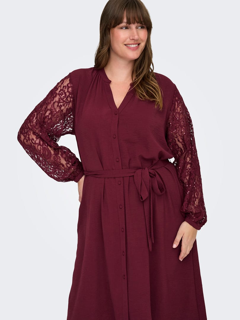 CARKAMMY LIFE 3/4 V-NECK LACE BLK DRESS - Afbeelding 3