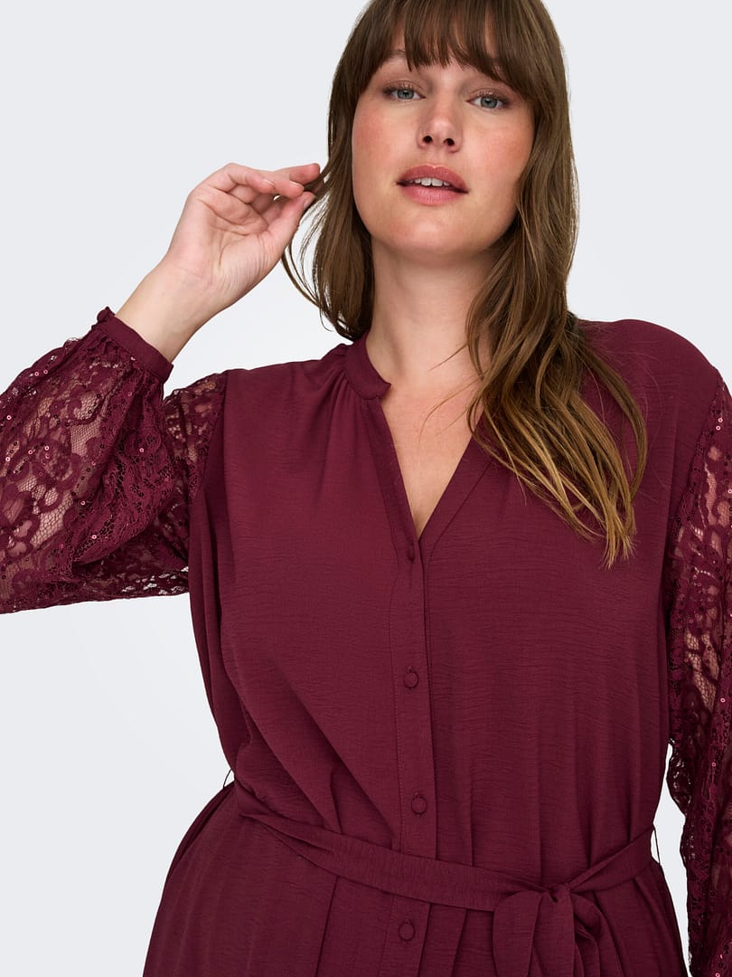 CARKAMMY LIFE 3/4 V-NECK LACE BLK DRESS - Afbeelding 4