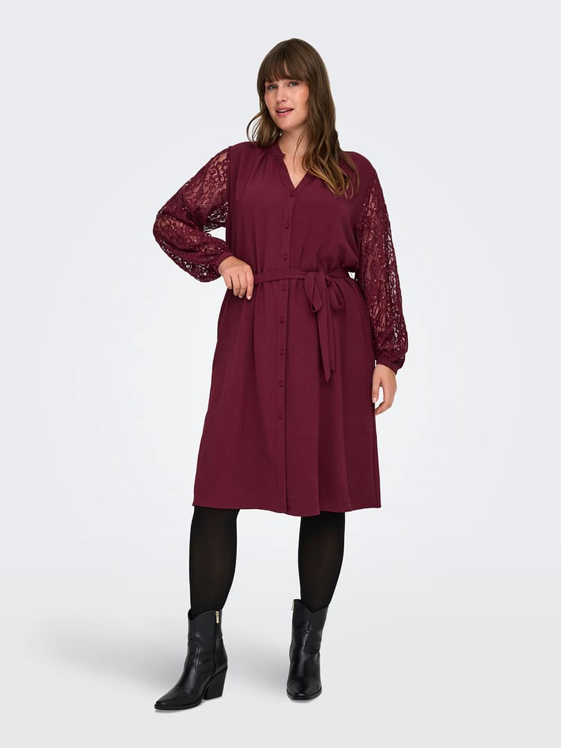 CARKAMMY LIFE 3/4 V-NECK LACE BLK DRESS - Afbeelding 5