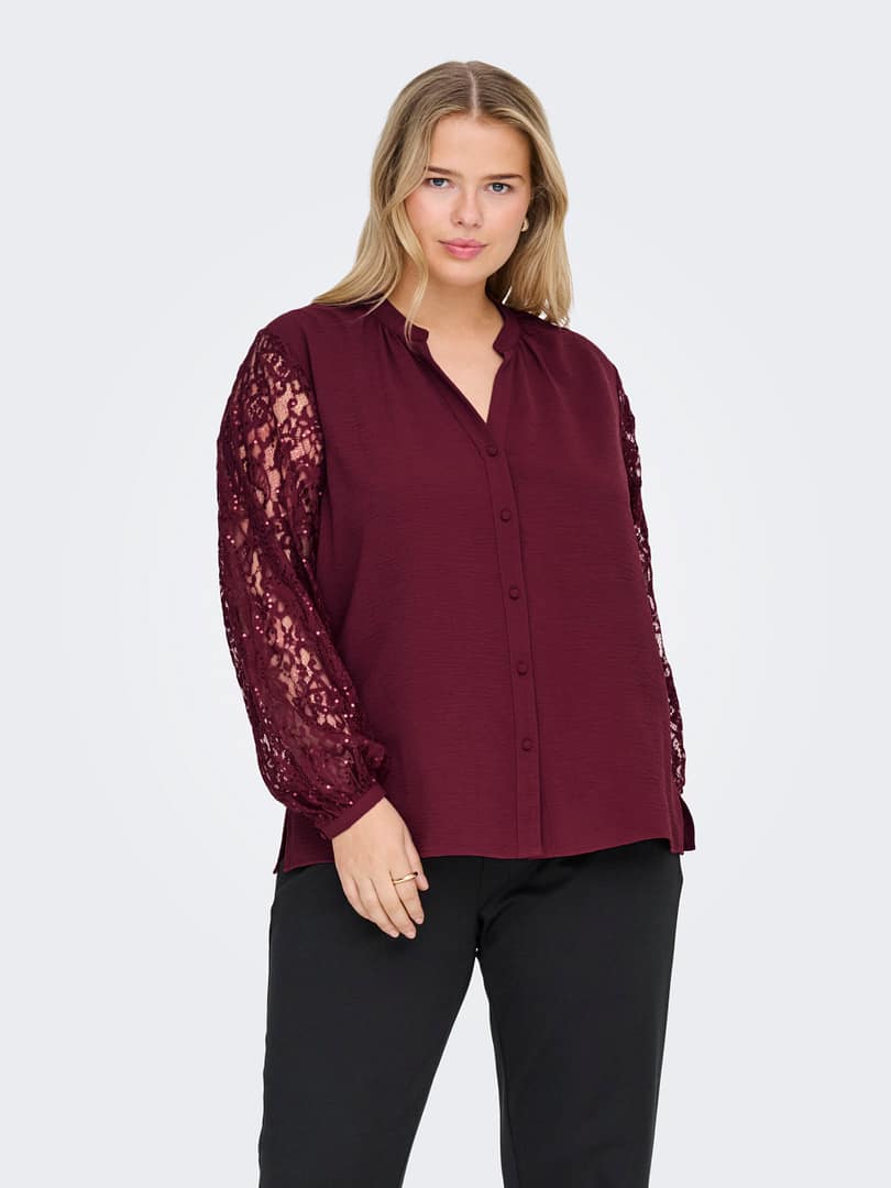 CARKAMMY LIFE LS V-NECK LACE SHIRT WVN - Afbeelding 5