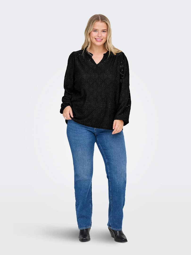 CARLUZIA L/S V-NECK BLOUSE JRS - Afbeelding 5