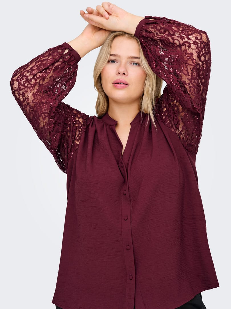 CARKAMMY LIFE LS V-NECK LACE SHIRT WVN - Afbeelding 3