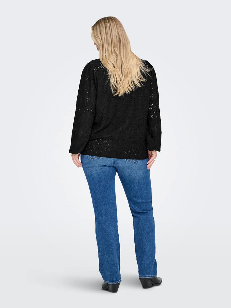 CARLUZIA L/S V-NECK BLOUSE JRS - Afbeelding 4