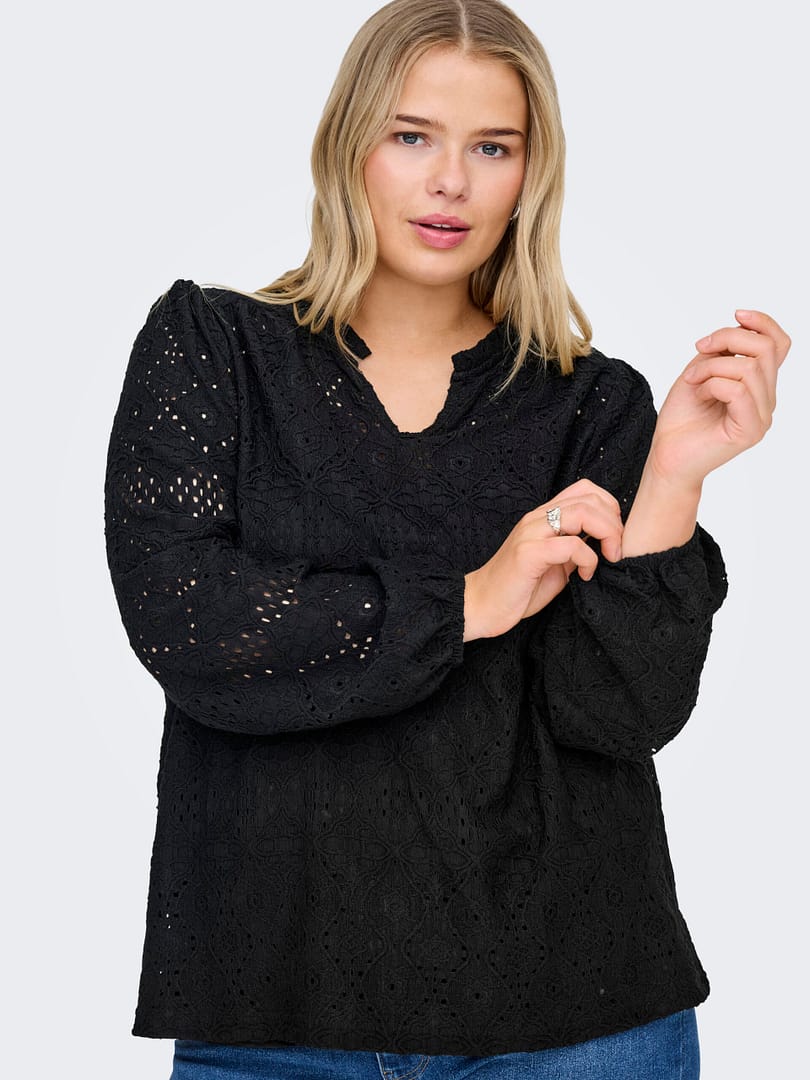 CARLUZIA L/S V-NECK BLOUSE JRS - Afbeelding 3